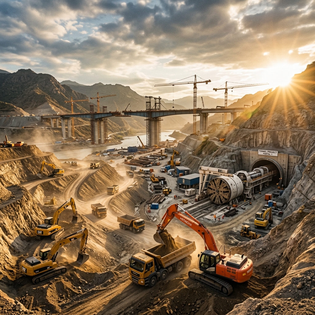 Ağır İş Makinaları, Tünel ve Köprü İnşaatı
